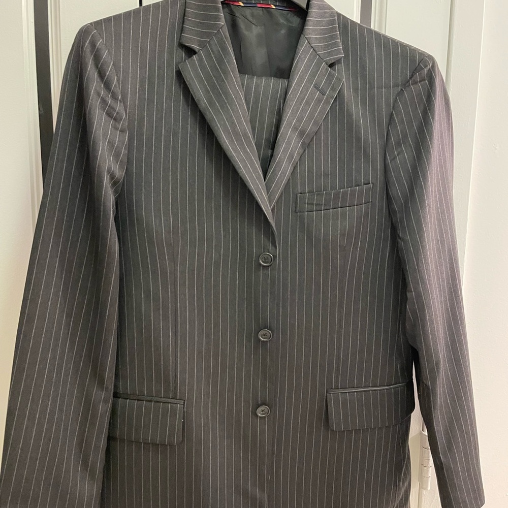 J.CREW black & grey stripe suit